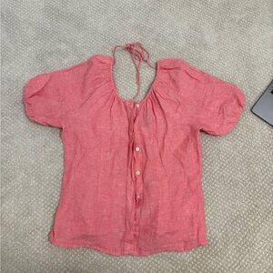 J. Crew Coral Button-Up Blouse